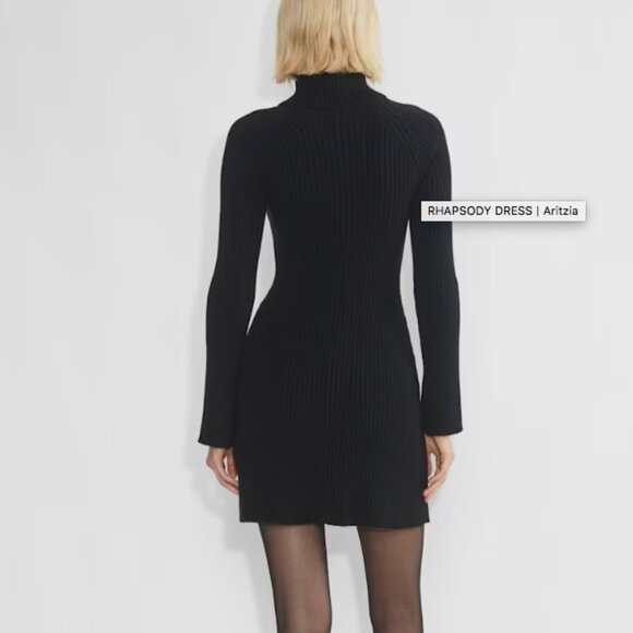 Black Mini Knit Dress - Picture 2 of 3